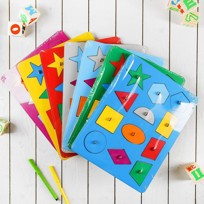 Рамки-вкладыши М.Монтессори &laquo;Геометрия&raquo;, МИКС