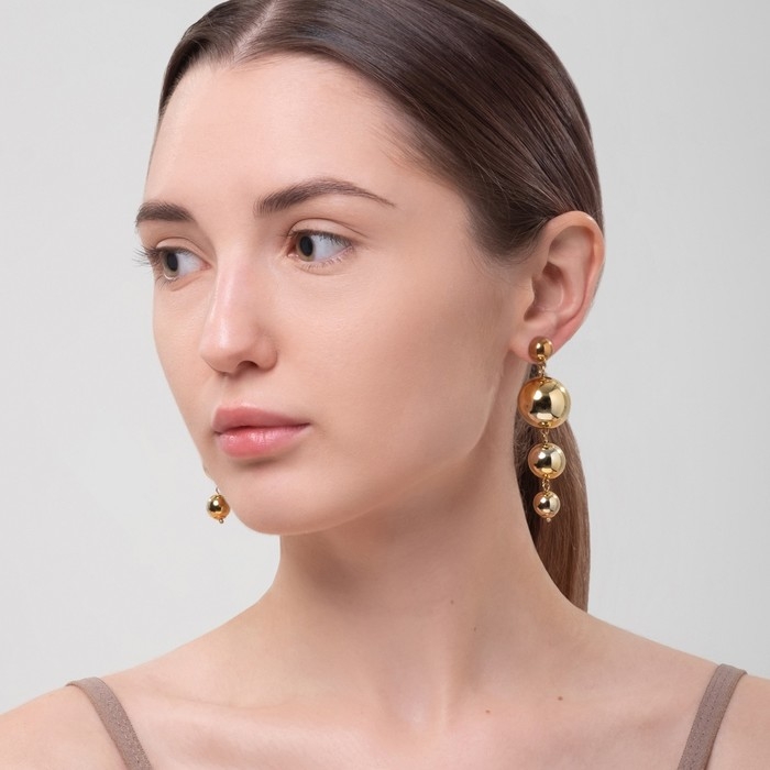 Серьги висячие &laquo;Лусон&raquo;, цвет золото, 6,5 см