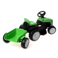Электромобиль &laquo;Трактор&raquo;, с прицепом, цвет зелёный