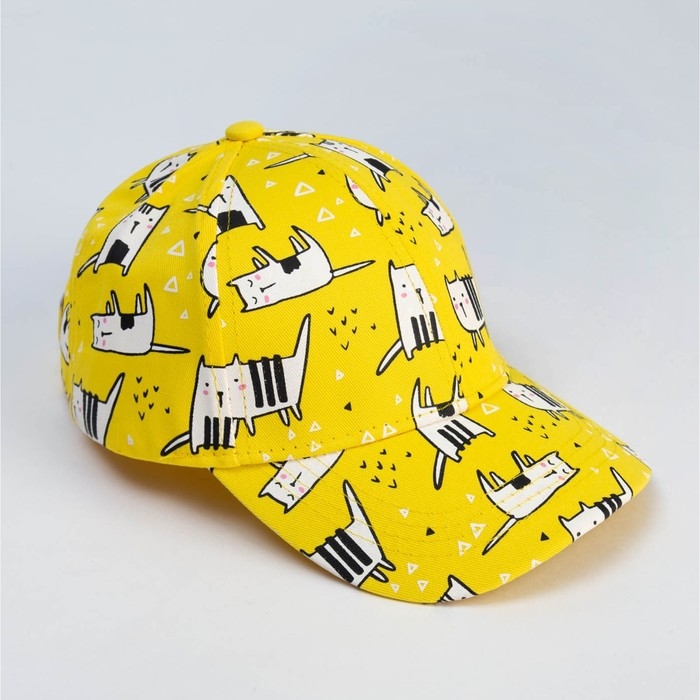 Кепка детская MINAKU Кепка детская MINAKU "Коты", цвет жёлтый, р-р 50