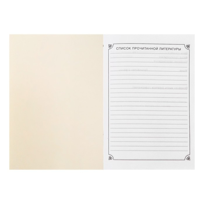 Читательский дневник 48 листов "Зелёный", обложка мелованный картон