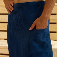 Полотенце банное Этель &laquo;Килт&raquo; с карманом 60*140 см. цв. джинс, 100% хл, вафля 240 г/м2