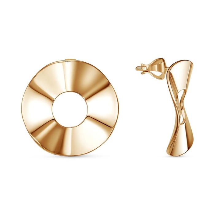 Серьги «Дольки» волна, розовое золочение Серьги «Дольки» волна, розовое золочение