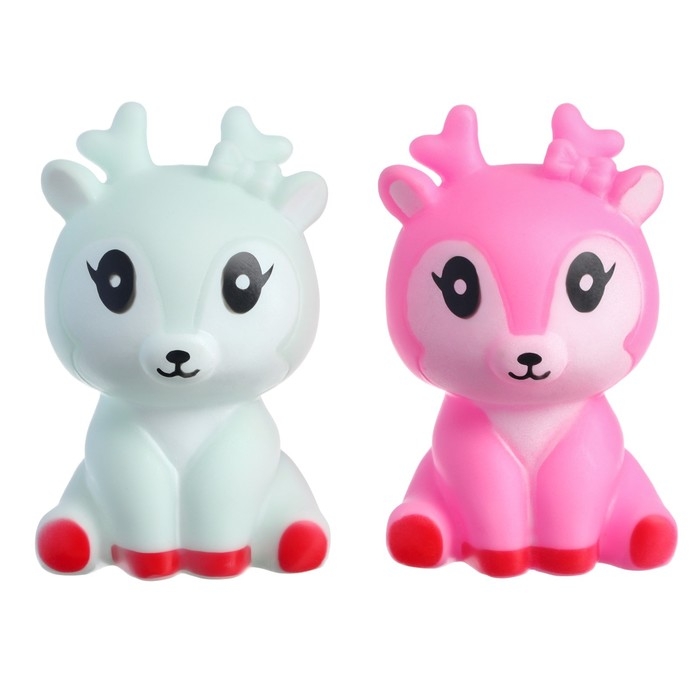 Набор резиновых игрушек для ванны &laquo;Оленята&raquo;, 2 шт, цвет МИКС, Крошка Я