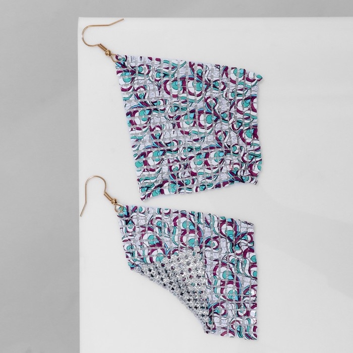 Серьги висячие &laquo;Ромб&raquo; кольчуга, павлины, цветные, 9 см