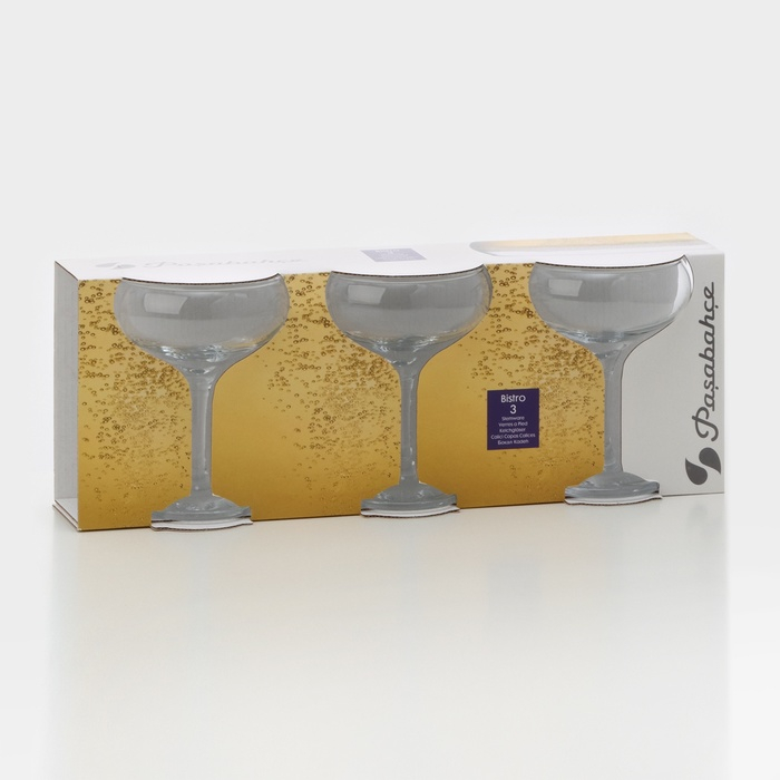 Набор стеклянных бокалов для шампанского Bistro, 260 мл, 3 шт