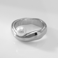 Кольцо с жемчугом «Тренд» бусина, цвет серебро, размер 16 Кольцо с жемчугом «Тренд» бусина, цвет серебро, размер 16
