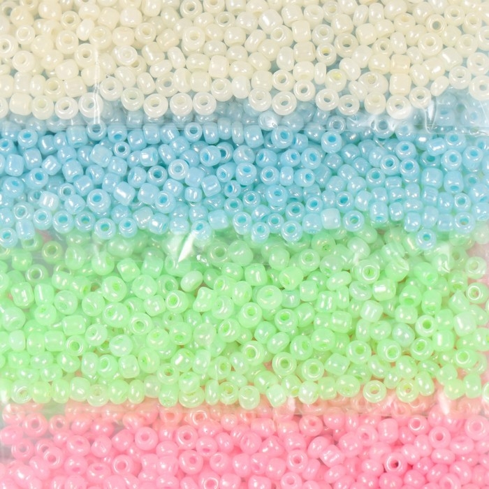 Бисер круглый 12/0 "Зефирный" перламутр 8 цветов х 10 гр 20х8 см