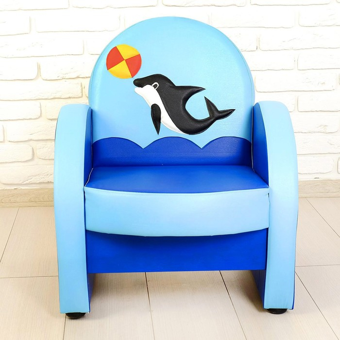 Комплект мягкой мебели «Агата», цвет сине-голубой, с дельфином Комплект мягкой мебели «Агата», цвет сине-голубой, с дельфином