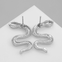 Новый год! Символ года 2025! Серьги металл &laquo;Змея&raquo; искусительница, цвет серебро
