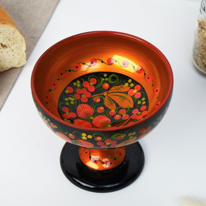 Конфетница,  14&times;14 см, хохлома