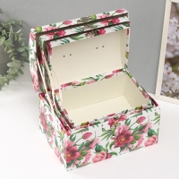 Шкатулка картон сундучок "Яркие цветы" набор 3 шт 26х18х16,5 24х16х14,5 22х14х12,7 см Шкатулка картон сундучок "Яркие цветы" набор 3 шт 26х18х16,5 24х16х14,5 22х14х12,7 см