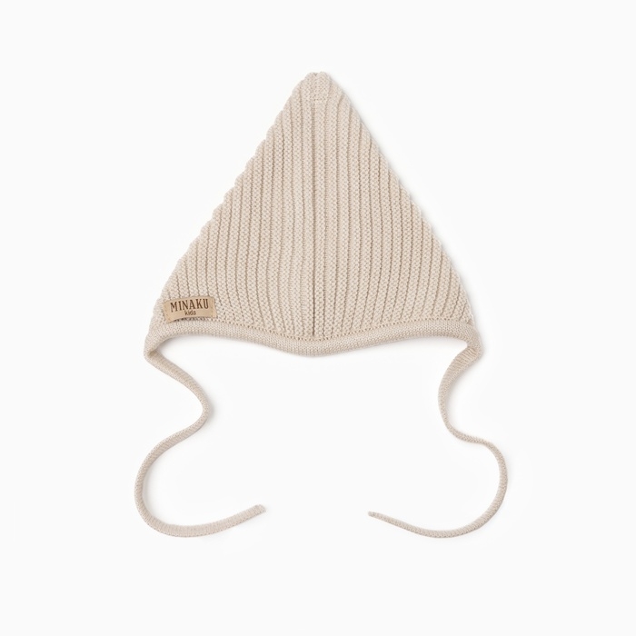 Шапка вязаная детская MINAKU, цвет бежевый, размер 44-46