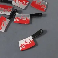 Декор для творчества акрил зеркальный "Окровавленный тесак" 4,6х1,6х0,4 см