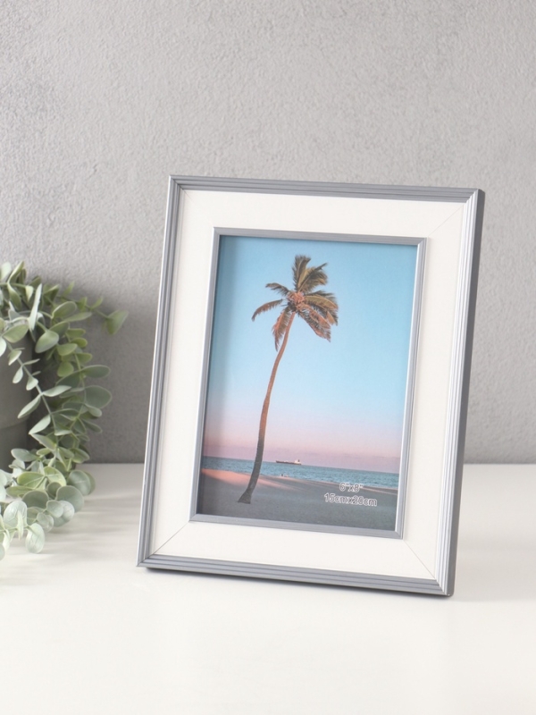 Фоторамка пластик 15х20 см "Романтизм" серая 2,5х21,2х26,2 см