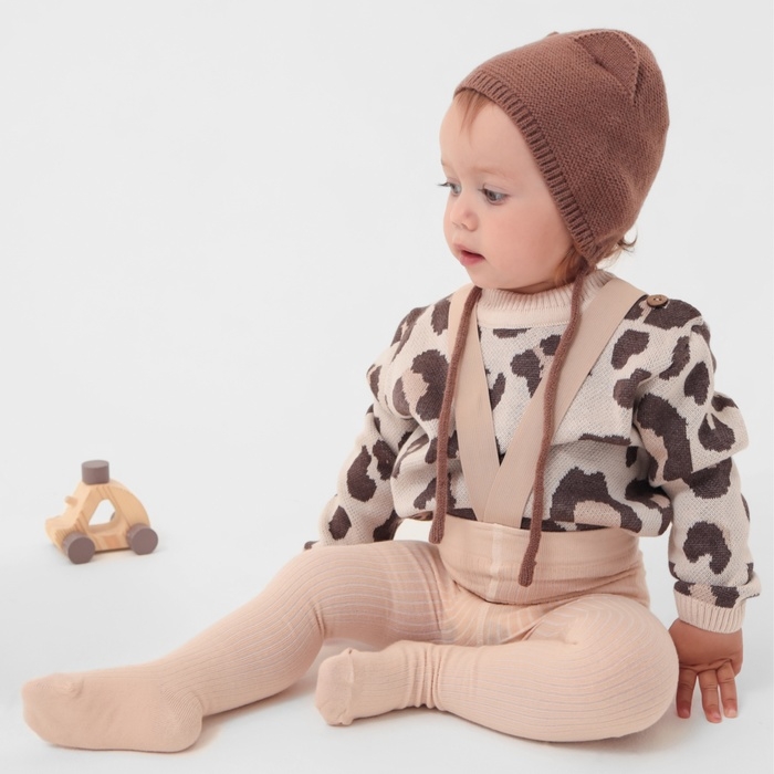 Колготки на подтяжках Крошка Я 62-68 см, бежевый Колготки на подтяжках Крошка Я 62-68 см, бежевый