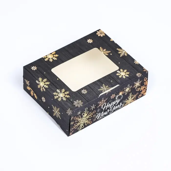 Коробка подарочная новогодняя складная &laquo;Ёлки&raquo;, 10&times;8&times;3.5 см