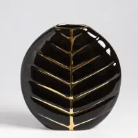 Ваза настольная керамика "Новайо" 18х17 см, чёрный