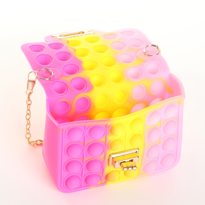 Сумка детская для девочки на замке «Выбражулька», pop it, цвет розовый/жёлтый/малиновый Сумка детская для девочки на замке «Выбражулька», pop it, цвет розовый/жёлтый/малиновый