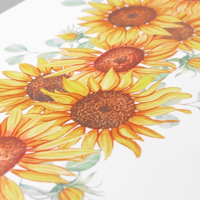 Наклейка пластик интерьерная цветная "Яркая полоса подсолнухов" 30х90 см