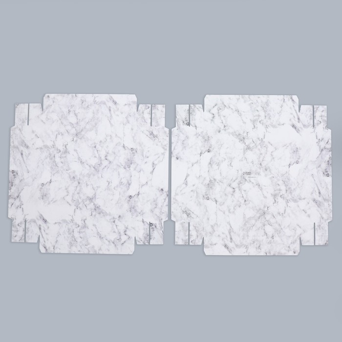 Коробка подарочная для цветов с вазой и PVC окнами складная, упаковка, &laquo;Мрамор&raquo;, 23 х 30 х 23 см