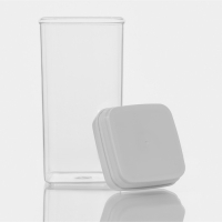 Банка для сыпучих продуктов с вакуумной крышкой Доляна, 1,3 л, 9,5&times;9,5&times;20 см, цвет белый