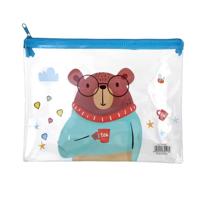 Папка на молнии А5 "Мишка", МИКС