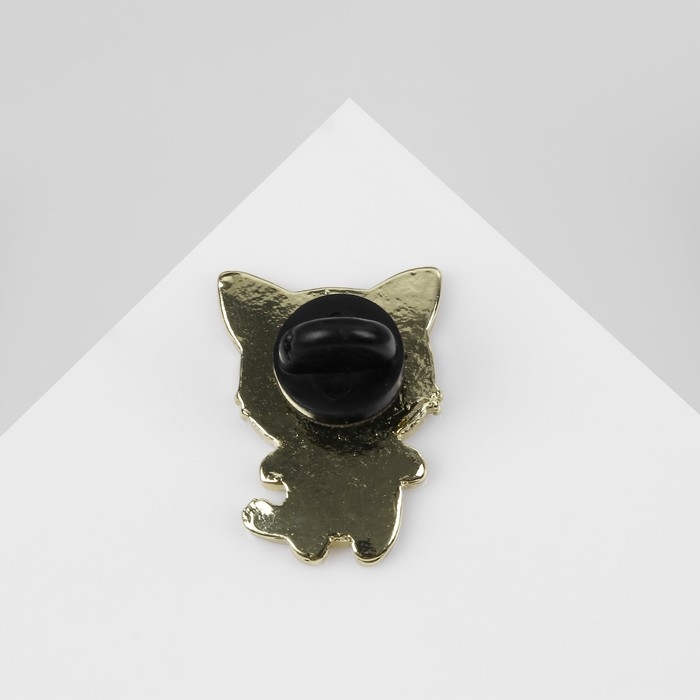 Значок &laquo;Котеечка&raquo;, цвет чёрно-белый в золоте