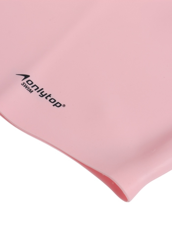 Шапочка для плавания силиконовая для длинных волос, цвет розовый