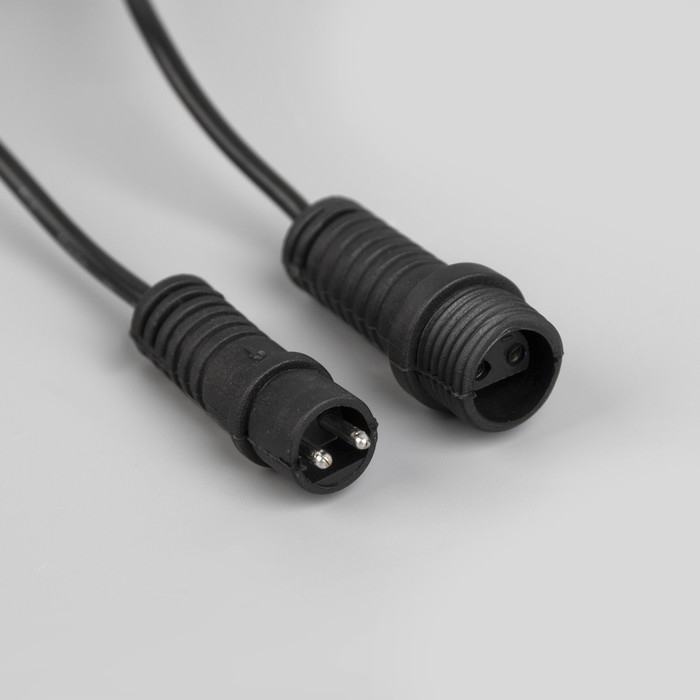 Гирлянда &laquo;Белт-лайт&raquo; 5 м с насадками &laquo;Роса&raquo;, IP44, УМС, тёмная нить, 50 LED, свечение тёплое белое, 3 В