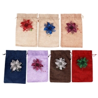 Мешок для подарков, &laquo;Цветок&raquo;, блеск, размер: 19 &times; 27 см, МИКС