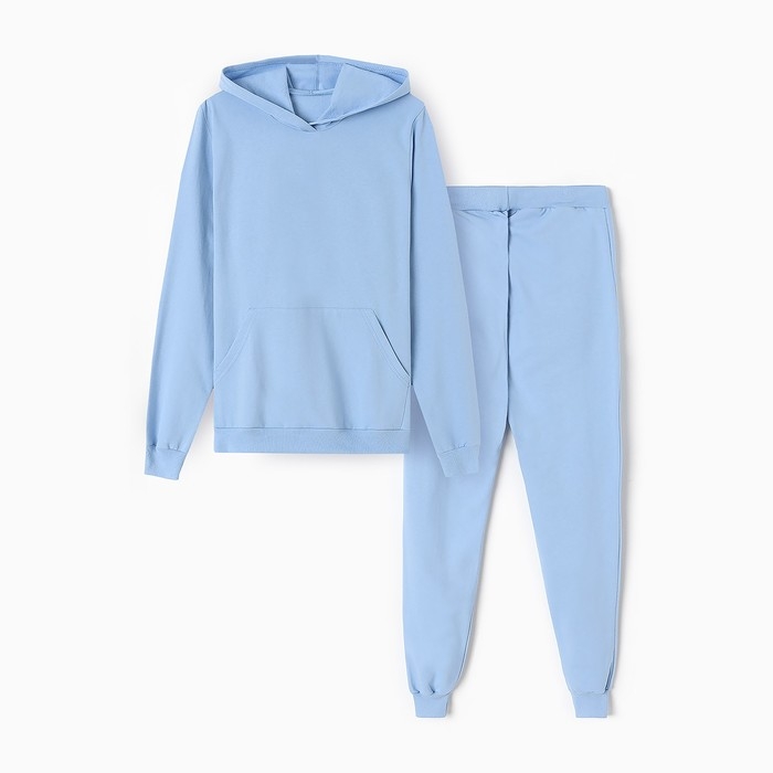 Комплект женский (фуфайка/брюки) НАЧЁС, цвет голубой, размер 52