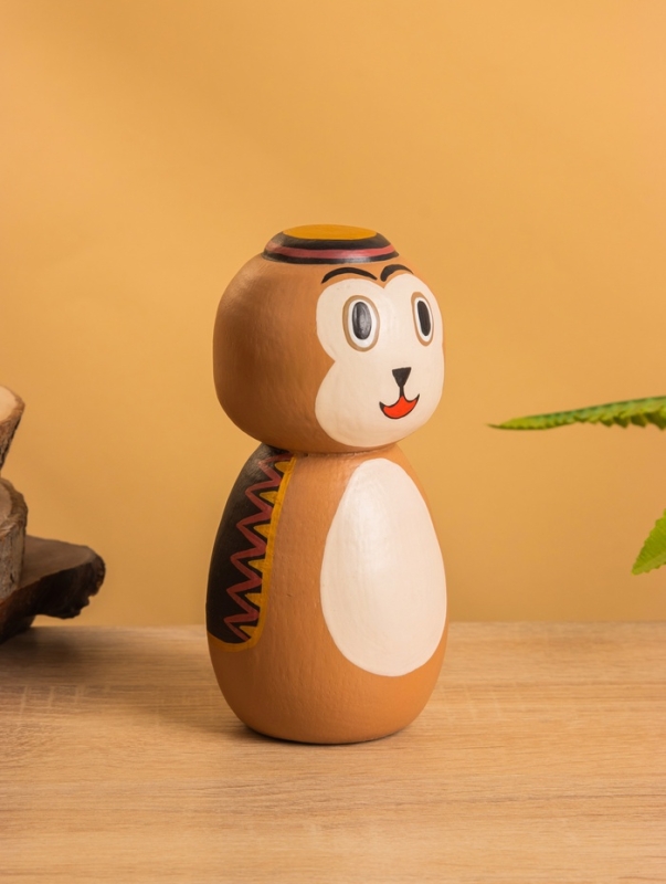 Деревянная кукла кокеши "Медвежонок" 7х7,5х15 см