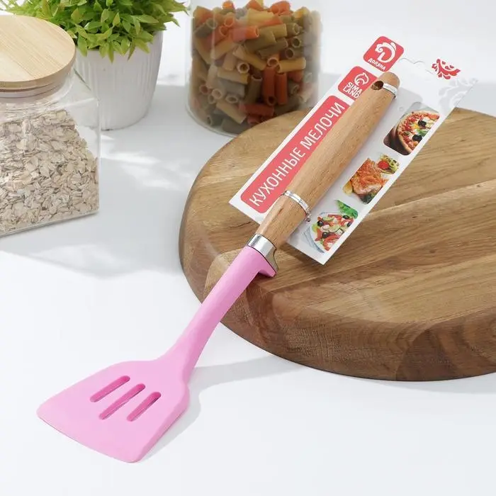 Лопатка с прорезями Доляна &laquo;Стелла&raquo;, 29 см, цвет розовый