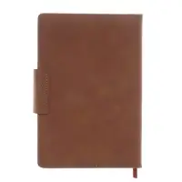 Ежедневник недатированный формат А5, с хлястиком, 96л, линия, пвх, Коричневый