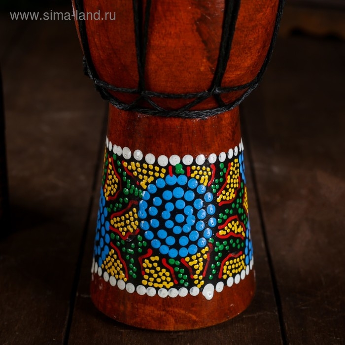 Сувенирный музыкальный инструмент "Барабан Джембе Цветочный узор" 11x11x20 см МИКС