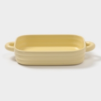 Форма для запекания Доляна &laquo;Зефир&raquo;, 32&times;19&times;6 см, прямоугольная, керамика, жёлтая