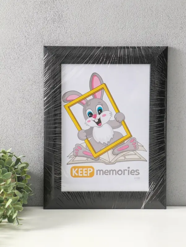 Фоторамка для фото 21х30 см (с ножкой) "Luxe Elegance" пластик, чёрный, (пластик экран)