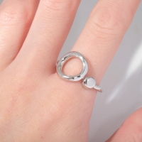 Кольцо &laquo;Минимал&raquo; круги дуэт, цвет серебро, безразмерное