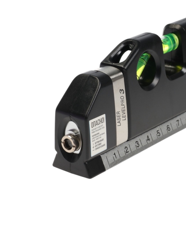 Уровень универсальный 4 в 1 ТУНДРА, лазерный, пузырьковый, рулетка 2.5 м, линейка 150 мм