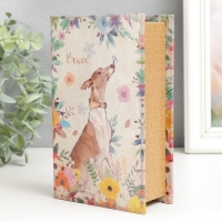 Сейф-книга дерево кожзам "Борзая в цветах" 17х11х5 см Сейф-книга дерево кожзам "Борзая в цветах" 17х11х5 см