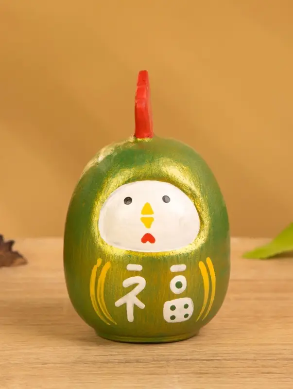 Деревянная кукла кокеши "Цыпленок" цв. зелёный, 6х6х9 см