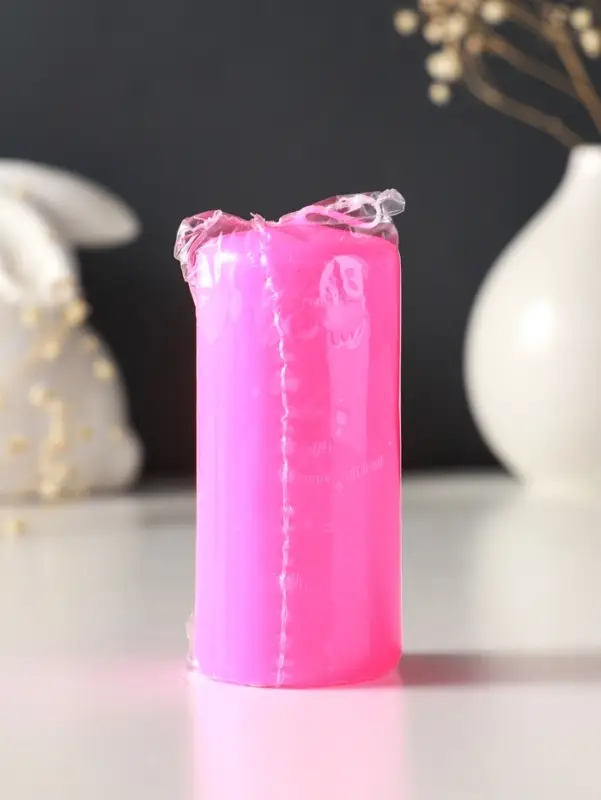 Свеча пеньковая 4х9 см, 11 ч, 90 г, розовый