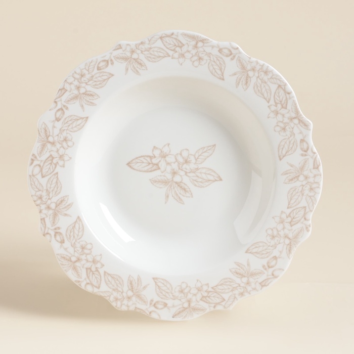 Тарелки глубокие SL Home &laquo;Аманде&raquo;, d=23 см, 300 мл, набор 2 шт, фарфор, белые