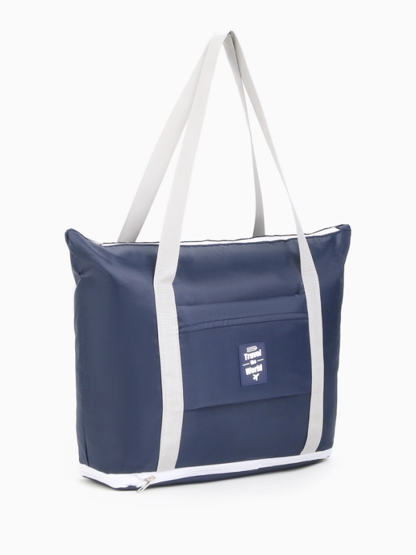 Сумка дорожная на молнии, синяя