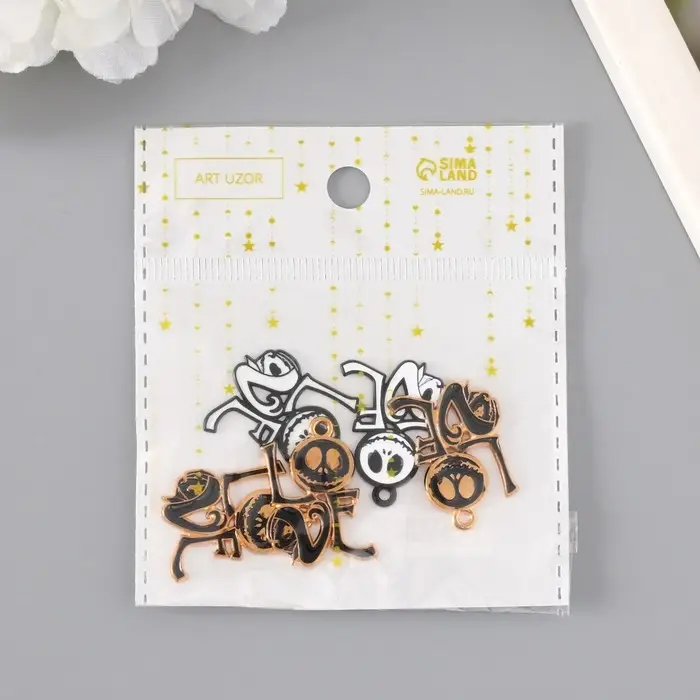 Декор для творчества металл "Жуткая любовь" эмаль МИКС 2,7х2,1 см