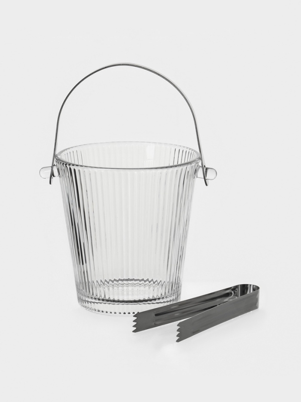 Ведро для льда "Риф", щипцы в комплекте, 15,5х14х13,5 см