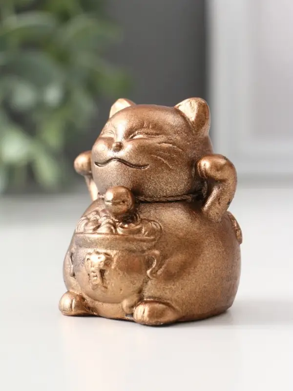 Фигура &laquo;Кот манэки-нэки&raquo;, 5.5&times;5&times;5 см, бронза
