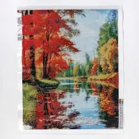 Алмазная вышивка полное заполнение "Осенний пейзаж", на холсте 40*50 см