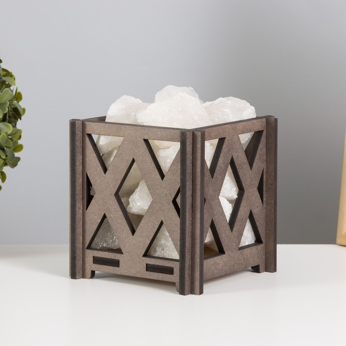 Соляной светильник с диммером Соляной светильник с диммером "Корзина. Ромб" малый 1,4 кг, 15Вт, 15х12х12 см